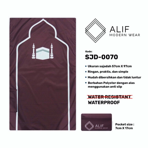 ALIF SAJADAH TRAVEL / SAKU / PORTABLE / ( ALIF MODERN WEAR SJD-0070 )